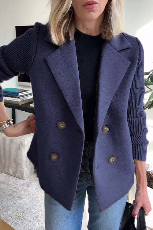 Chic Patchwork Sleeve Coat