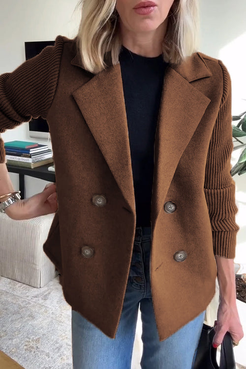 Chic Patchwork Sleeve Coat