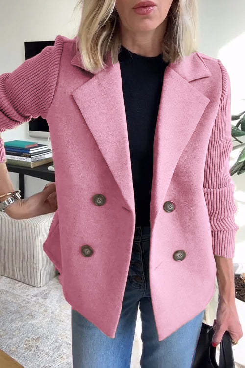 Chic Patchwork Sleeve Coat