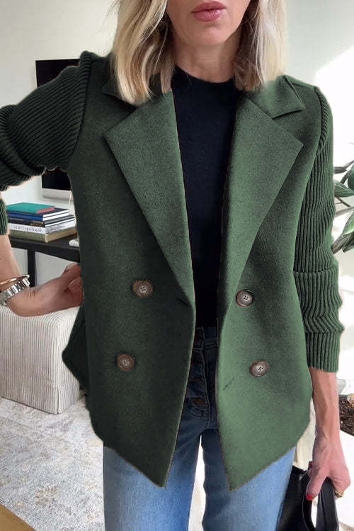Chic Patchwork Sleeve Coat
